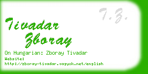 tivadar zboray business card
